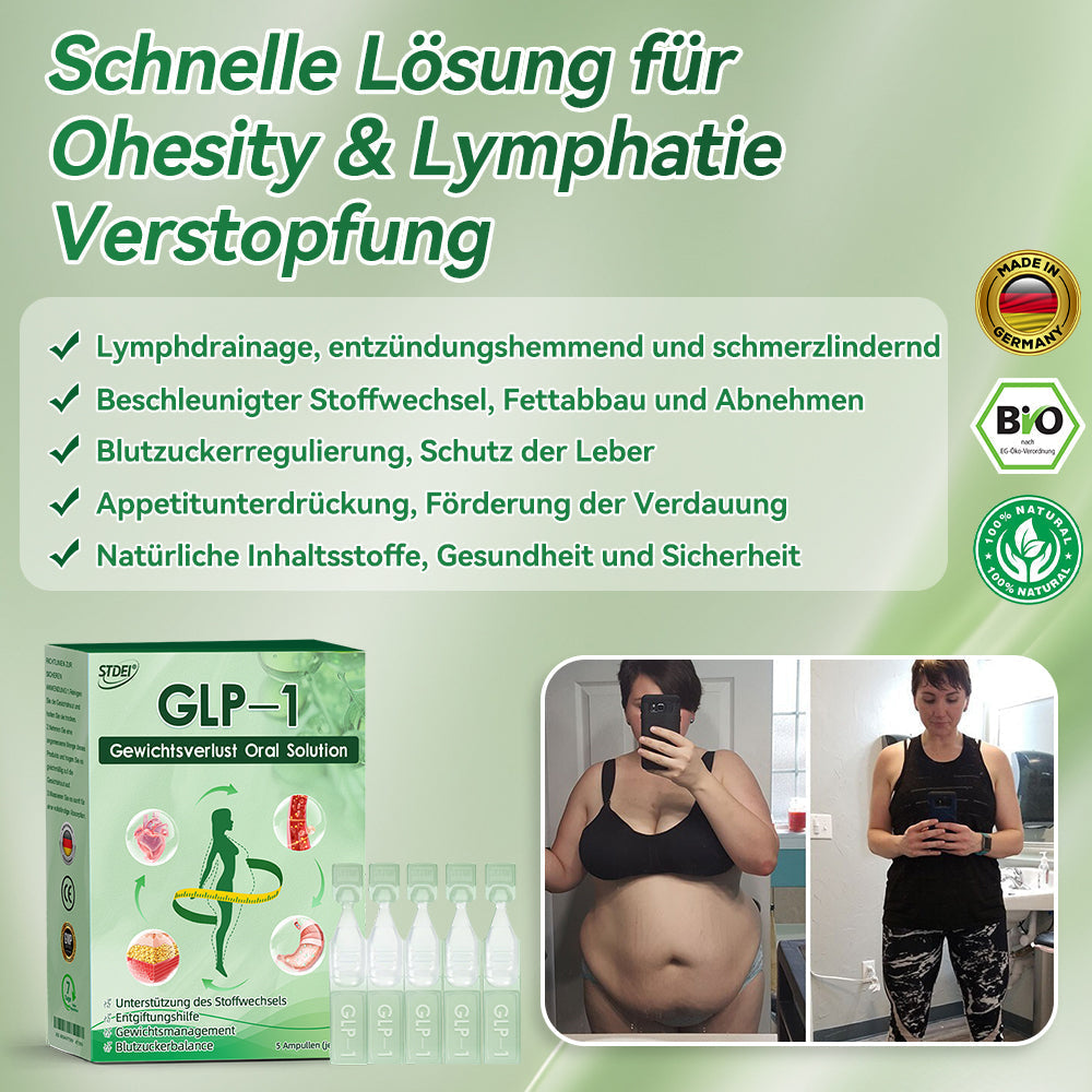 STDEI® GLP-1 Orale Lösung 🌿 Nur eine Dosis pro Tag – nach 7 Tagen sehen Sie bereits sichtbare Veränderungen ✅ Für Adipositas, Herz-Kreislauf, Diabetes, Schlafapnoe, Gelenke und mehr🌺