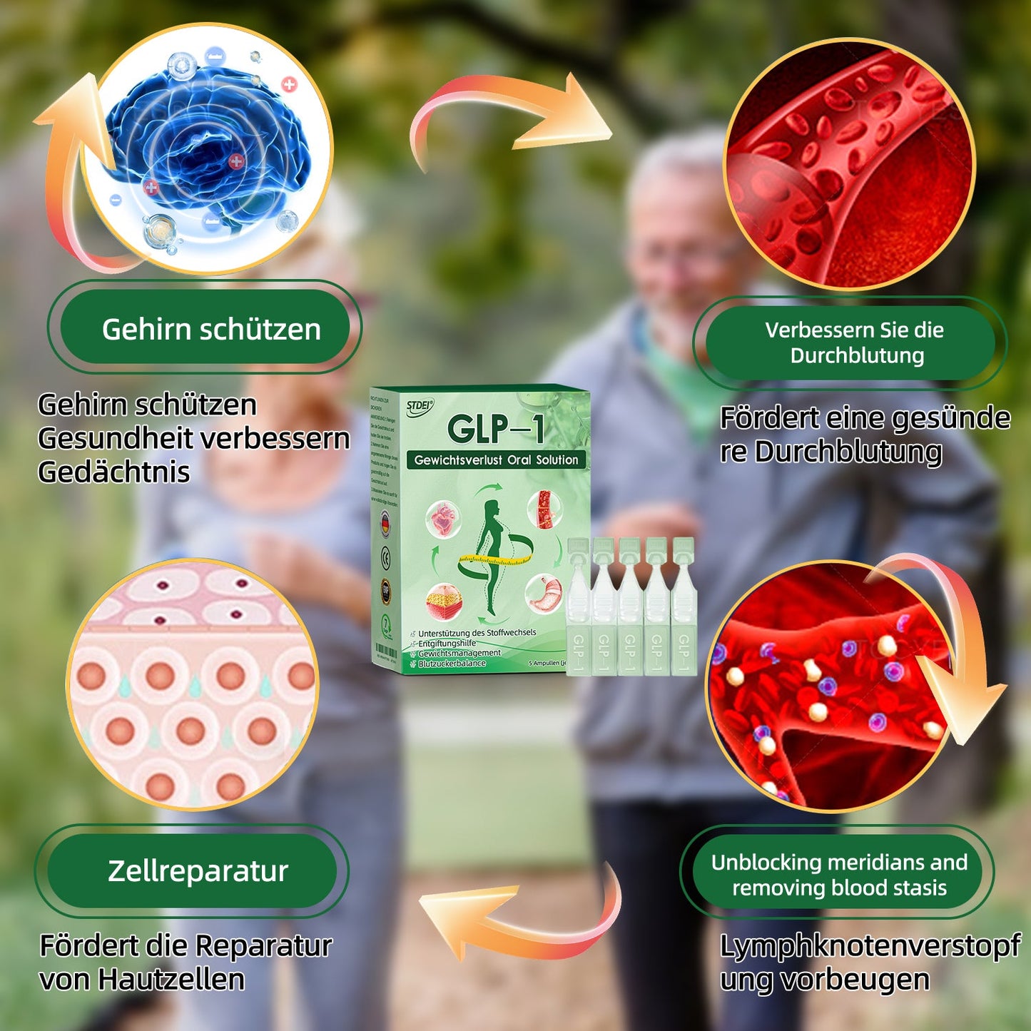 STDEI® GLP-1 Orale Lösung 🌿 Nur eine Dosis pro Tag – nach 7 Tagen sehen Sie bereits sichtbare Veränderungen ✅ Für Adipositas, Herz-Kreislauf, Diabetes, Schlafapnoe, Gelenke und mehr🌺