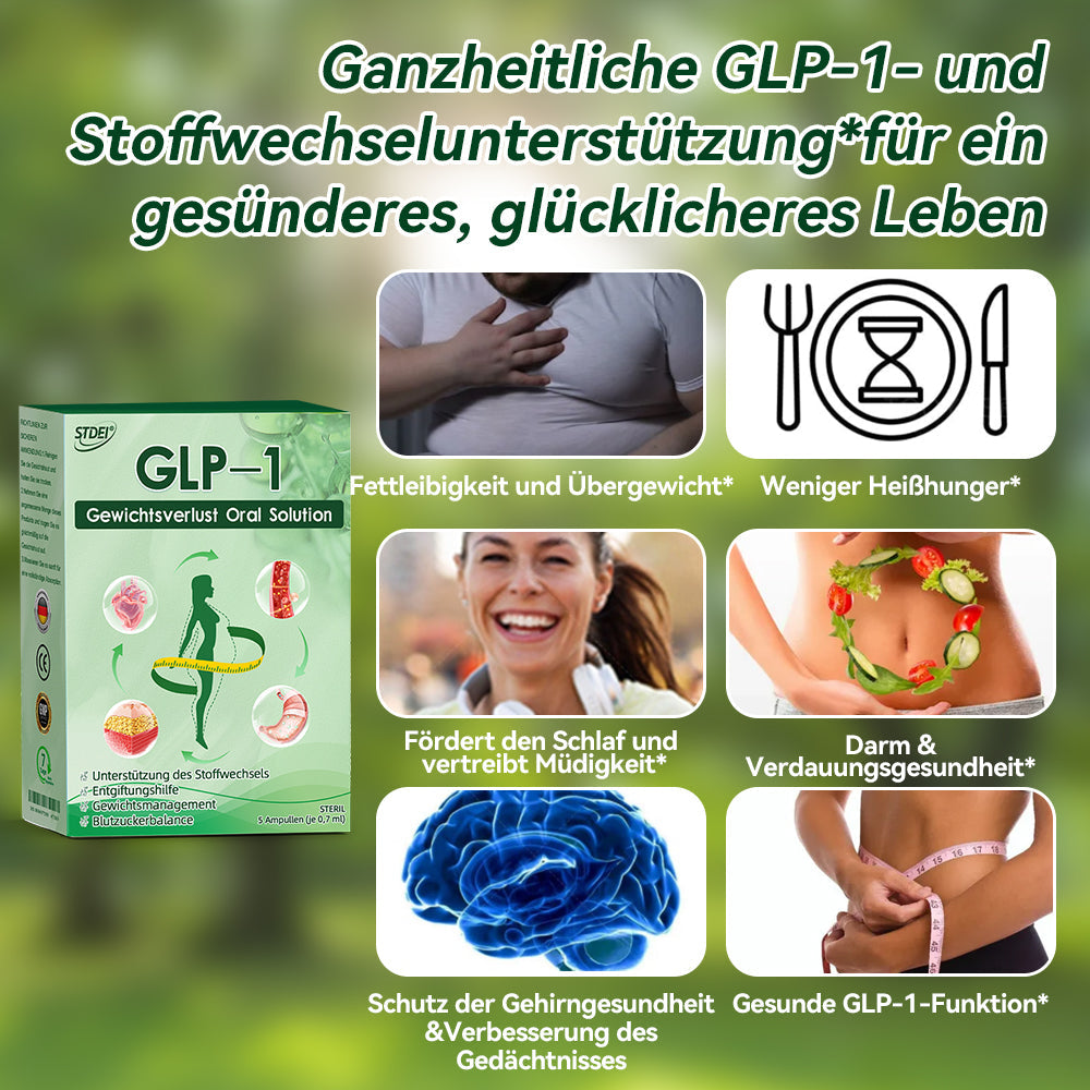 STDEI® GLP-1 Orale Lösung 🌿 Nur eine Dosis pro Tag – nach 7 Tagen sehen Sie bereits sichtbare Veränderungen ✅ Für Adipositas, Herz-Kreislauf, Diabetes, Schlafapnoe, Gelenke und mehr🌺