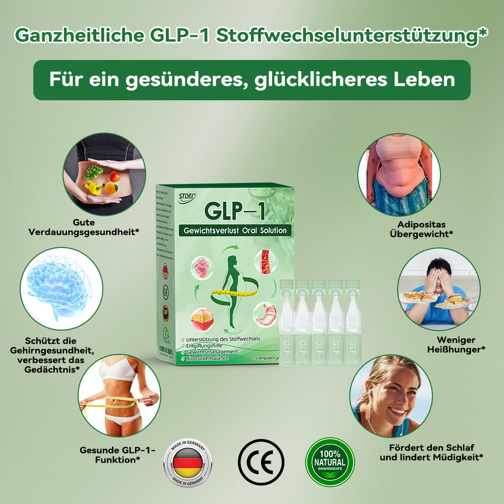 STDEI® GLP-1 Orale Lösung 🌿 Nur eine Dosis pro Tag – nach 7 Tagen sehen Sie bereits sichtbare Veränderungen ✅ Für Adipositas, Herz-Kreislauf, Diabetes, Schlafapnoe, Gelenke und mehr🌺
